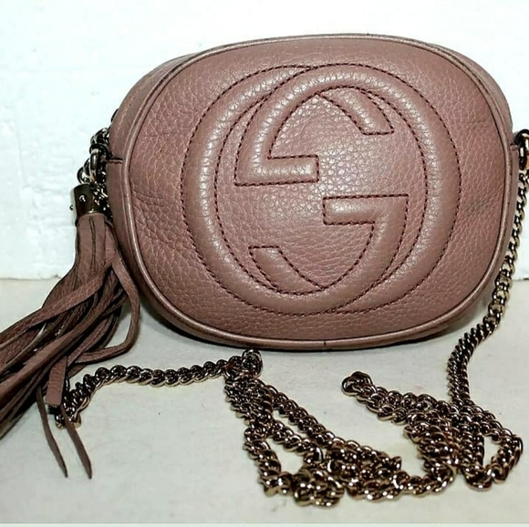 GUCCI 💖🖤 Authentic Rose Mini Soho Disco Chain Crossbody Bag - Picture 3 of 10